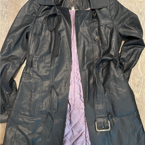 7 for all mankind black trench coat - Picture 7 of 7
